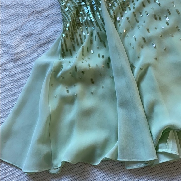 Halston Heritage Mint Green Sequin Mini Dress - Picture 3 of 5